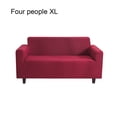 thumbnail image 1 of kurtrusly Solid Color Sofa Cover Elastic Couch Dust-proof Anti-slide Slipcover 1/2/3/4 Seater Covers Protector Full Coverage Wine red XL, 1 of 9