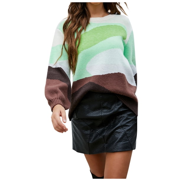 Moda mujer Color sólido manga larga Pullove cuello en V camisa suéter Tops Fridja ghj987+5502