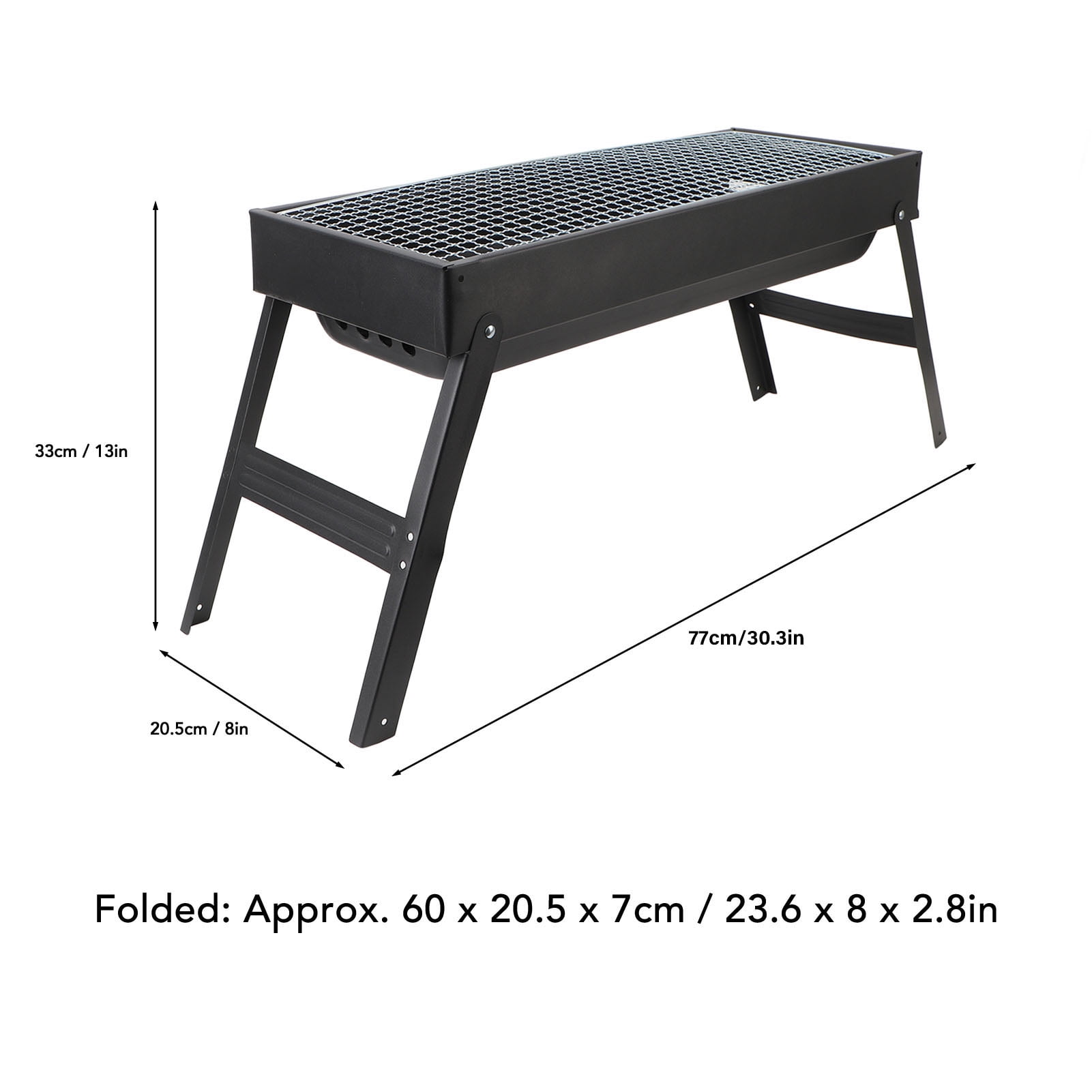 YAHHU Mini Portable Charcoal Barbecue Grill Outdoor Folding BBQ Accessories Iron 10 inches / 25.4 cm
