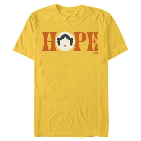 Star Wars Princess Leia Hope Lettering - Short Sleeve Blended T-Shirt for Adults – Customized-Yellow