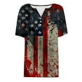 thumbnail image 5 of GERsome 4th of July Patriotic T-Shirt for Women American Flag Short Sleeve V-neck Tops Casual Loose Fit USA Veteran Pullover Tops S-3XL, 5 of 5