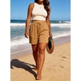 thumbnail image 6 of Gleelist Women's Plus Size Shorts Drawstring Comfy Elastic Waist Shorts Wide Leg Summer Short With Pockets XL-5XL, 6 of 8