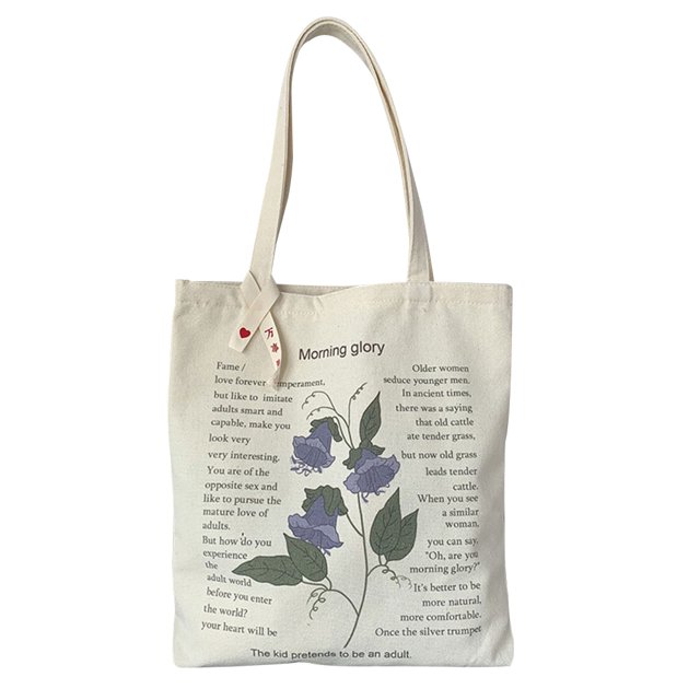 Bolsa de mano de lona con estampado de letras de plantas Vintage para mujer Ndcxsfigh Para Estrenar