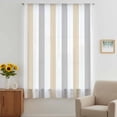 thumbnail image 3 of Beige Grey Striped Sheer Curtains 72 Inches Long, Minimalist Farmhouse Stripe Light Filering Curtains, Breathable Simi Curtain Privacy Drapes for Living Room Bedroom Lightweight Window Treatment, 3 of 9
