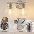 thumbnail image 4 of Deyidn 2 Light Pale Gold Bathroom Vanity Light with Globe Glass Shade Modern Bathroom Wall E26 Bulb, 4 of 6