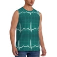 thumbnail image 2 of Gaeub ECG Wave Men's Sleeveless Muscle Shirts Workout Tank Tops, Odor Protection and Comfortable - XX-Large, 2 of 8