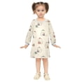 thumbnail image 2 of Girls' long-sleeved dress Cute Fluffy Cartoon Cats Girls' A-line dress with ribbed cuffs Soft and comfortable, 2 of 6