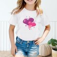 thumbnail image 2 of ibiyuan Girls Shirts Size 8 Short Sleeve Tshirt for Girls Graphic Hearts Toddler Girl Tops 5t Round Neck Basic Tee Super Soft Vacation Summer Tee Top,3-4 Years, 2 of 5