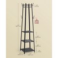 thumbnail image 3 of Coat Rack, Coat Stand with 3 Shelves, Hall Tree Free Standing with Hooks for Scarves, Bags, Umbrellas, Steel Frame, Industrial Style, for Entryway, Living Room, 3 of 6
