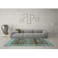 thumbnail image 3 of Ahgly Company Indoor Rectangle Geometric Light Blue Traditional Area Rugs, 8' x 12', 3 of 4