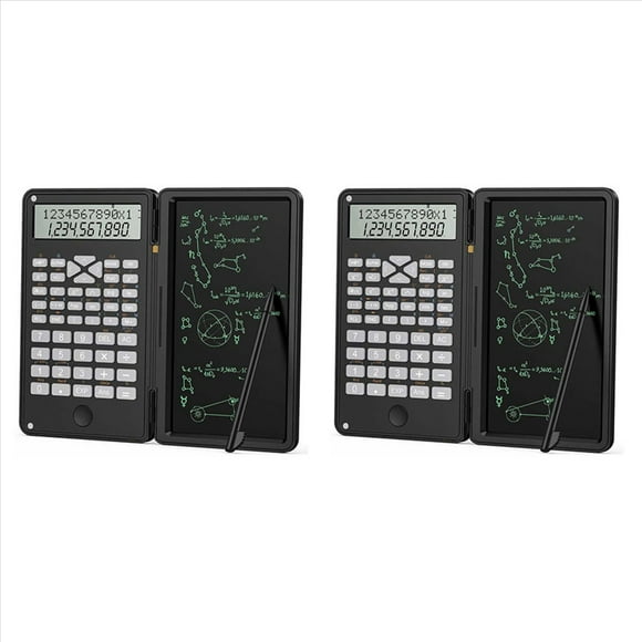 2X Calculadora, Calculadoras CientíFicas, Tableta de Escritura con Calculadora de 12 DíGitos, Calculadora Financiera Plegable, para Oficina Escolar