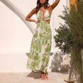 thumbnail image 1 of WILLBEST Vestidos de Verano para Mujer 2024 Nuevo Vestido Largo Estampado con Cuello En V y Espalda Descubierta con Cordones y Gran Vuelo Grande​​, 1 of 3
