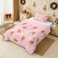 thumbnail image 2 of Erosebridal Cute Gingerbread Man Twin Comforter Sets 2pcs,Merry Christmas Bedding Set,Pink,Reversible,1 Comforter and 1 Pillowcase, 2 of 6