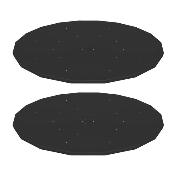 Bestway Round PVC 12 Foot Pool Cover for Above Ground Pro Frame Pools (2 Pack)