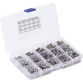 thumbnail image 1 of Kit de tornillos y tuercas, 500 piezas M3 M4 M5 Kit surtido de tornillos y tuercas de cabeza plana de acero inoxidable con caja de almacenamiento, 1 of 5