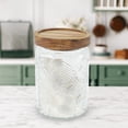 thumbnail image 2 of Unique Bargains 1 Pc Decorative Glass Jar with Lid Leaf Pattern Multipurpose Containers ["23.67oz"], 2 of 5