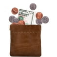 thumbnail image 6 of Nabob Leather Genuine Leather Squeeze Coin Purse, Coin Pouch Made IN U.S.A. Change Holder For Men/Woman Size 3.5 X 3.5 (Distrassed Tan), 6 of 7