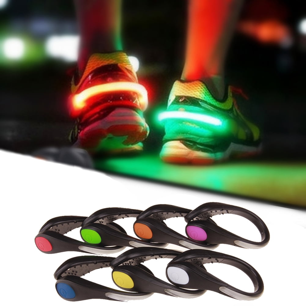 Light Up Shoe LED Luminous Safety Heel Clips Running Cycling Bicycling Jogging 