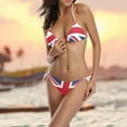 thumbnail image 2 of FREEAMG Black and White American Flag Sexy Two Piece Bikini Swimsuit Swimwear Set for Women, 2 of 6