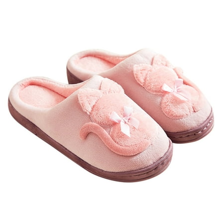 

Aayomet Slippers For Men Indoor And Outdoor Men s Comfortable House Slippers with Memory Foam Soft Knitted Bedroom Shoes with Warm Plush Lining Pink 8.5