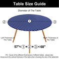 thumbnail image 6 of Smiry Round Vinyl Tablecloth,Waterproof Fitted Flannel Backed Table Cover for 57" - 68" Tables, Elastic for Picnic Table Cloth, Indoor and Outdoor, Navy, 6 of 8