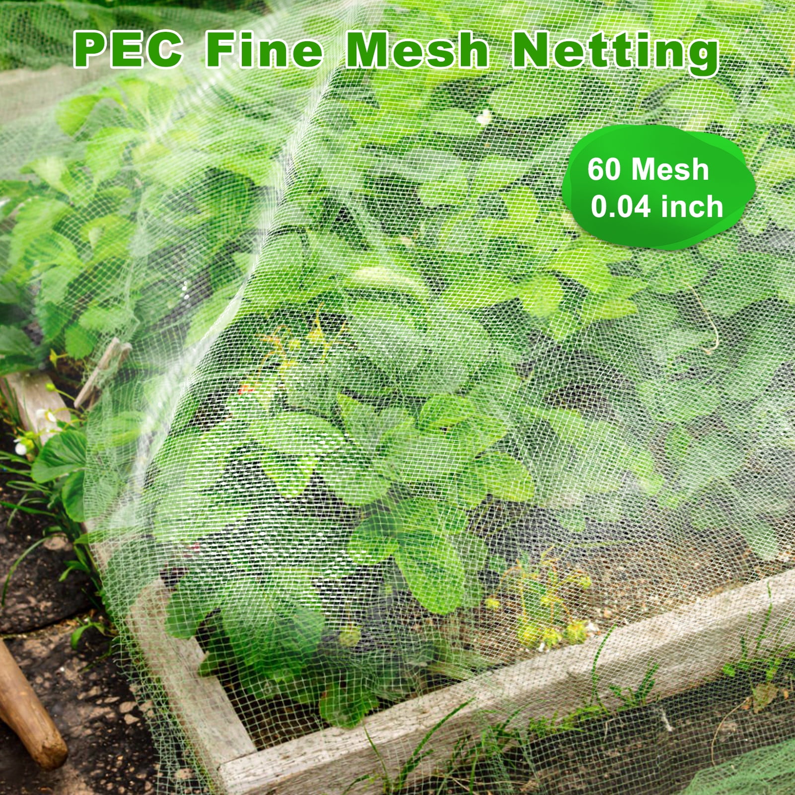 cyrico Garden Netting, 2 Pack 10 x 33 FT Ultra Fine Garden Mesh Netting Barrier Protection, Gardening Raised Bed Barrier