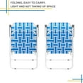thumbnail image 5 of VibrantEcho Webbed Lawn Chairs Set of 2, Foldable Metal Patio Chairs Stable Steel Outdoor Chair for Camping, Fishing, Beach, Poolside, Backyard and BBQ,Blue&white, 5 of 8