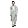 thumbnail image 1 of Atasi Printed Casual Asymmetric Kurta Pyjama For Men Designer Long Kurta Set, 1 of 4
