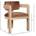 thumbnail image 3 of Meridian Furniture Sacha Cognac Velvet Dining Chair (Set of 2), 3 of 9