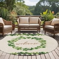 thumbnail image 4 of Spring Eucalyptus Leaves Round Area Rug 5Ft Washable Circle Rugs for Living Room Bedroom, Farmhouse Botanical Burlap Paid Non-Slip Carpet Floor Mats Indoor Outdoor Carpet Runner Aesthetic Home Decor, 4 of 8