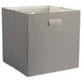 thumbnail image 1 of Design Imports CAMZ37985 13 x 13 x 13 Po. Cube de Rangement Carré en Polyester Plein, Gris, 1 of 12