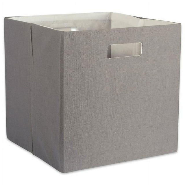 Design Imports CAMZ37985 13 x 13 x 13 Po. Cube de Rangement Carré en Polyester Plein, Gris