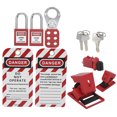 thumbnail image 2 of Akozon Tagout Hasp,Clamp On Circuit Breaker,Safety Lockout Tagout Kit Lockset Fitting Tools Multifunctional Portable With Pocket Bag, 2 of 8