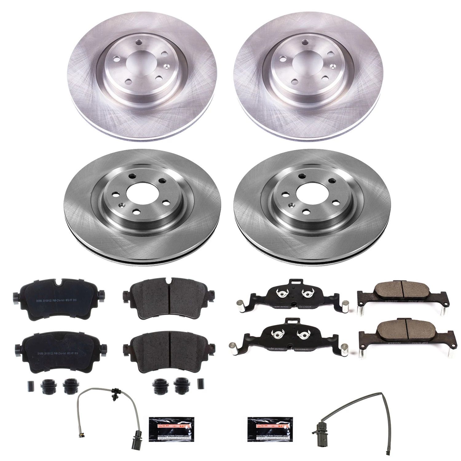 PowerStop Front and Rear Stock Replacement Brake Pad and Rotor Kit Fits: AUDI Select Models KOE8053