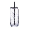 thumbnail image 2 of 20 oz Halloween Dancing Skeleton Glass Tumbler, Can‑Shaped Iced Coffee Glass Cup with Lid and Straw, Spooky Skeleton Print Drinking Glass for Halloween Party, Home Office Cold Drinks, 2 of 6