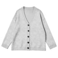 thumbnail image 4 of TOMVIGX Women's Fall Floral Embossed Knit Cardigan - Loose Fit Long Sleeve Button Down Sweater Coat Soft Round Neck Casual Outerwear for Autumn Winter Layering, 4 of 8