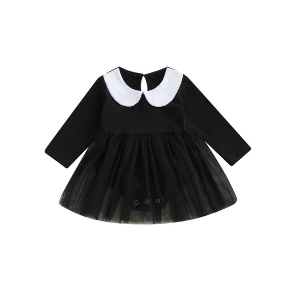 ZINTAOZT Infant Baby Girl Halloween Outfit Long Sleeve Tulle Romper Dress One Piece Skirt Outfits Fall Clothes