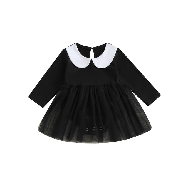 SUNSIOM Barboteuse-Robe d'Halloween pour Bébé Fille, Col Rond, Manches Longues, Ourlet en Maille Patchwork, Combinaison, Vêtements d'Automne