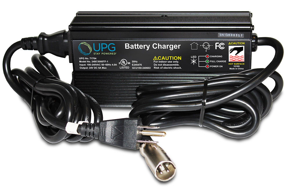 HS-5600 HS-570 Scooter Battery XLR Charger Universal Power Group 24V 5Amp CTM Homecare HS-2850