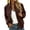 Coffee, variant on Bomber Jacket for Women Stand Collar Zip Up Water Resistan Athleisure Coat Relaxed Casual Long Sleeve Solid Color Outerwear with Pockets XXL