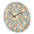 thumbnail image 3 of Designart 'Red and Blue Plaid' Mid-Century Modern Wood Wall Clock, 3 of 5