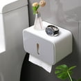 thumbnail image 2 of Wall Mounted Tissue Box Waterproof Tissue Box Toilet Paper Holder Bathroom Tissue Shelf Tissue Holder Wall Mounted Tissue Box Dual Paper Outlet Waterproof And Moistureproof Tissue, 2 of 8