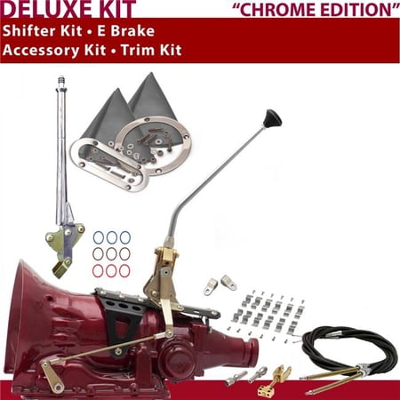 American Shifter TH350 Shifter Kit 12 in. E Brake Cable Clamp Clevis Trim Kit for CDE0B