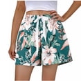thumbnail image 4 of FAZVAOO Women's Pajama Shorts,Floral Printed Drawstring Elastic Waist Sleep Shorts,7"Inseam, 4 of 5