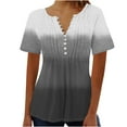 thumbnail image 1 of Blouses pour Femmes Haut Court Imprimé Col en V Boutonné, 1 of 4