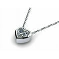 thumbnail image 2 of Forever Jewels 1Ct Heart Cut Bezel Set Moissanite Women Solitaire Necklace 14k White Gold Plated, 2 of 3