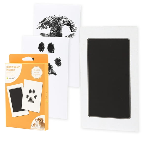 Pearhead Pet Paw Print Clean-Touch Ink Pad Kit with Imprint Cards for Cats or Dogs, Black