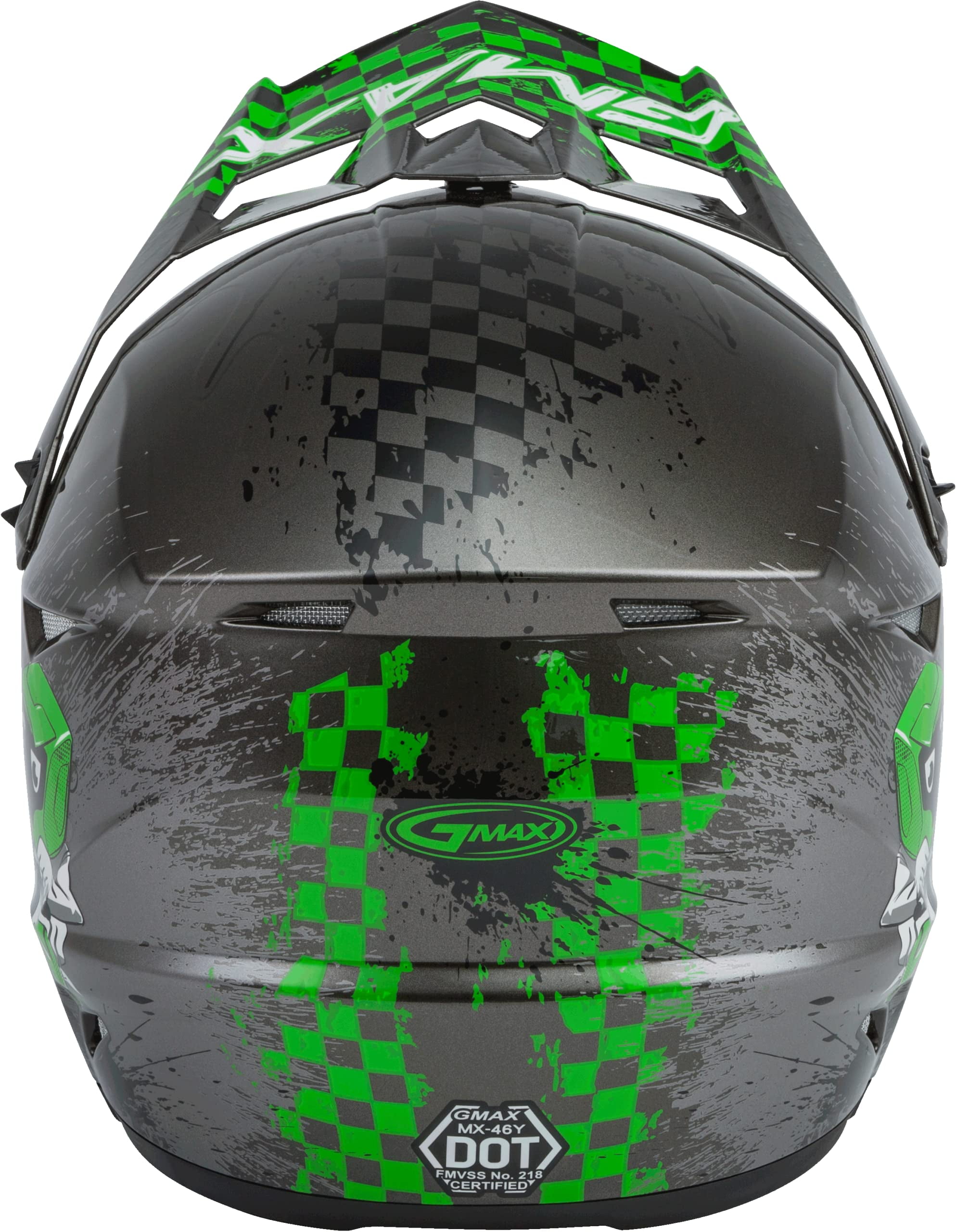 GMAX MX-46 Youth Helmet - ANIM8 - Dark Silver/Green - SM - Walmart.com