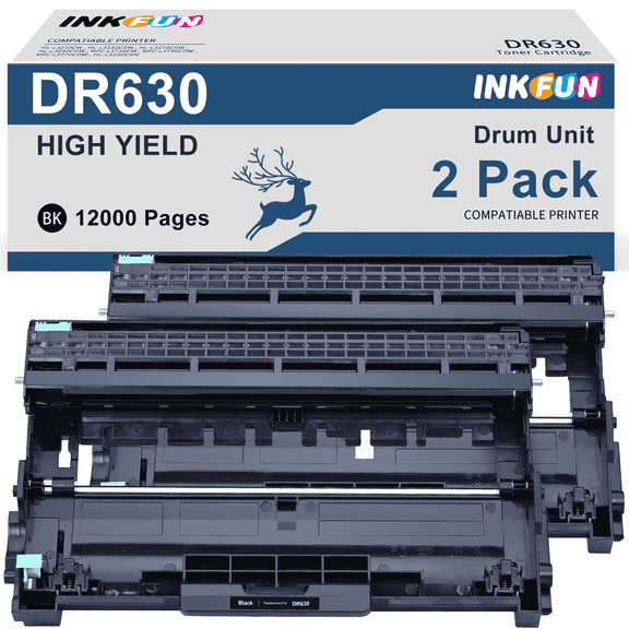DR630 DR-630 Drum Unit Compatible for Brother DR630 Drum Unit for Brother Drum DR630 DR-630 (NOT TONER, 2 Pack)