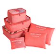 thumbnail image 1 of 6 Pcs Travel Organizer Storage Bag Set For Clothes Tidy Wardrobe Suitcase Pouch Case Shoes Packing Cube Bag Home Storage Watermelon, 1 of 6